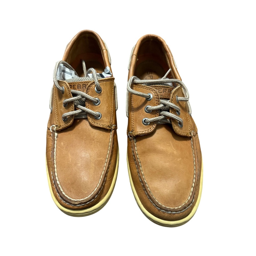 Sperry Top-Sider Billfish Mens 9.5M Tan Leather Mesh Boat Shoes 0799320 Loafers
